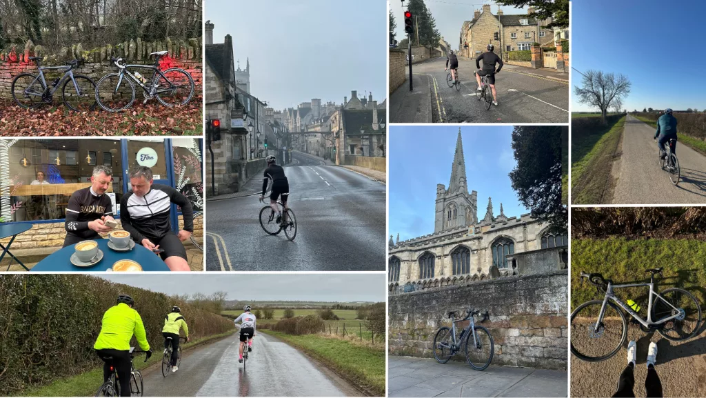 collage of cycling in stamford