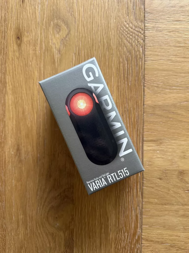 Garmin varia bike light box on table