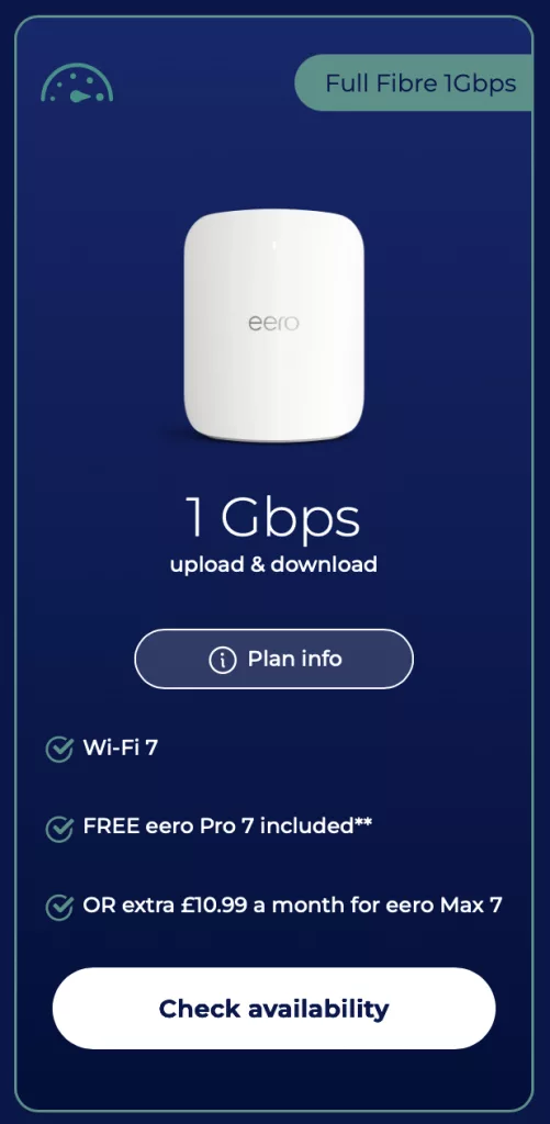 Lightspeed broadband 1gbps package