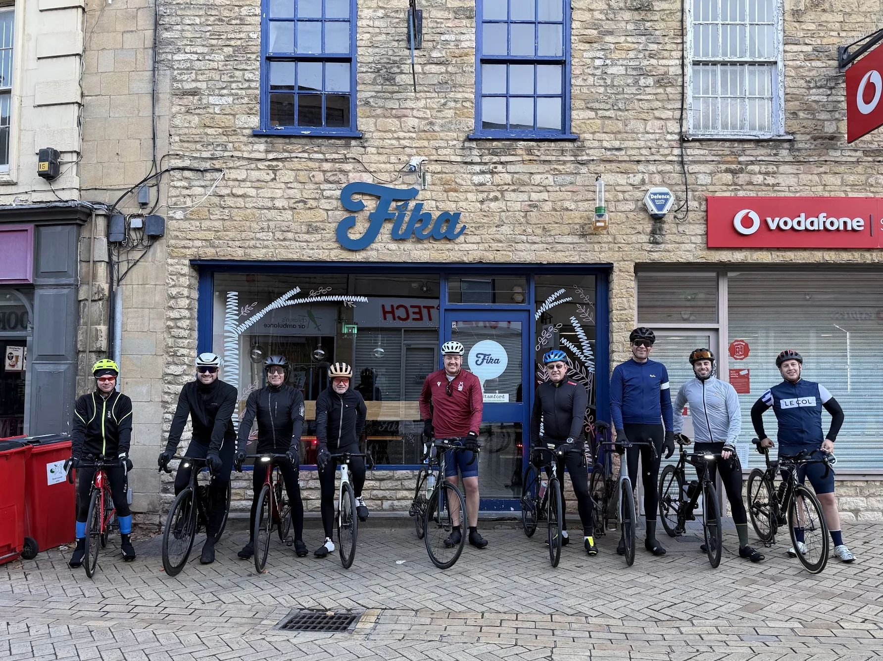 Group of cyclists getting ready to enjoy a ride