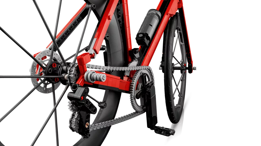 close up of lego road bike chains