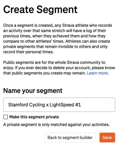 Naming of Strava Segment that's been created
