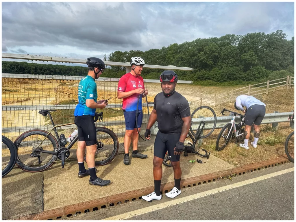Repairing puncture in Ketton